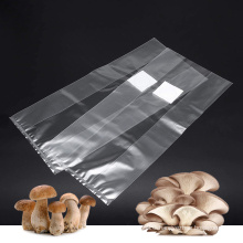 Garden supplier high temperature resistance transparent breathable reishi pp plastic mushroom spawn grow bag with filter patch